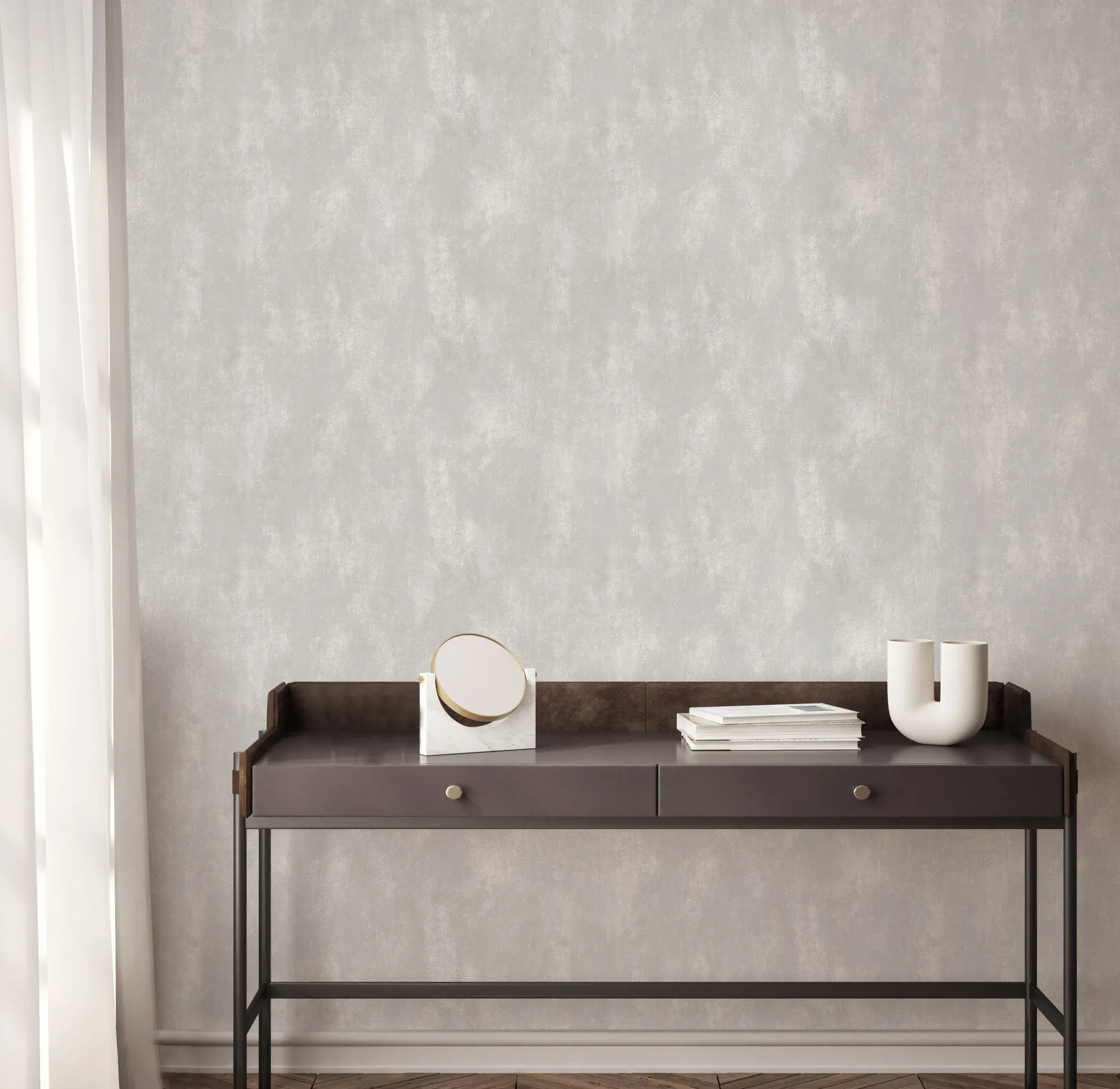 Gray Embossed Wallpaper – Rustic Texture (23111-1)